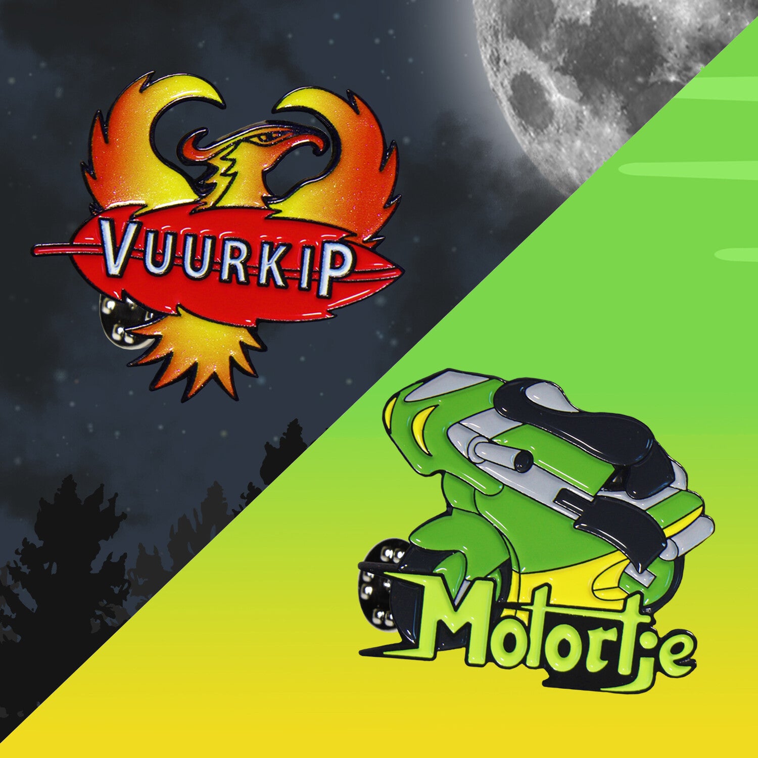 Vuurkip & Motortje Pin