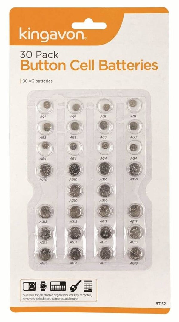 Kingavon Button Cell Batteries 30 Pack