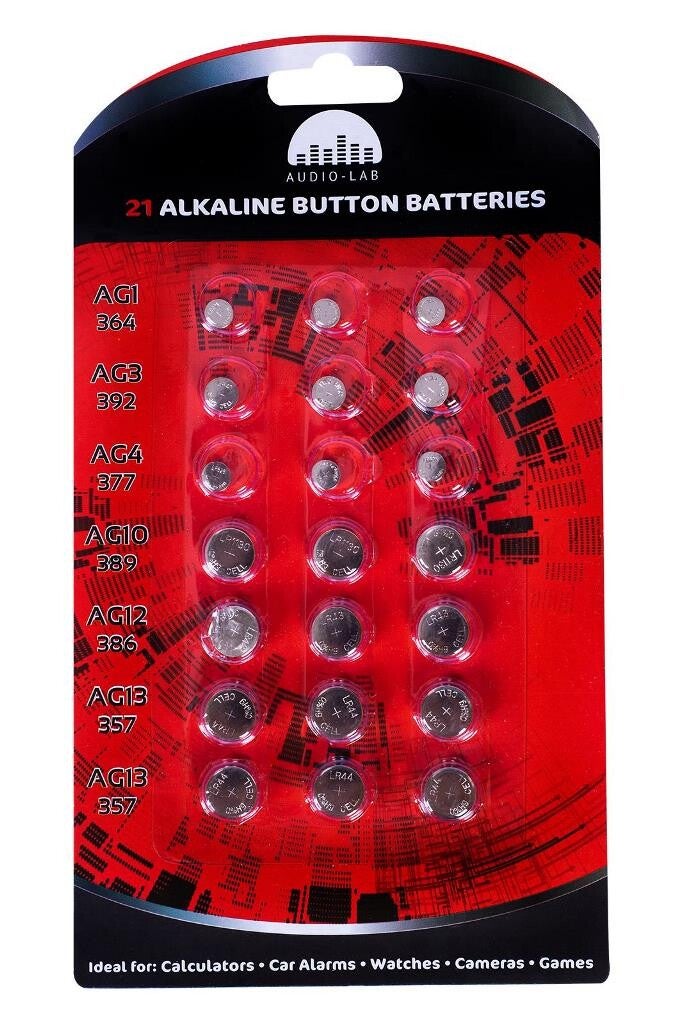 Alkaline Button Batteries 21 Pack