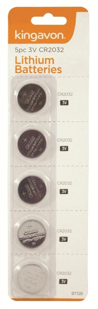 Blackspur Cr2032 Lithium Batteries 3V 5 Pack