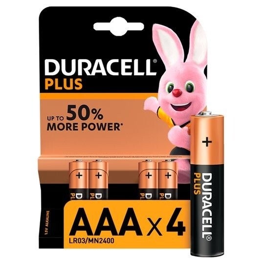 Duracell Plus AAA Batteries 4 Pack