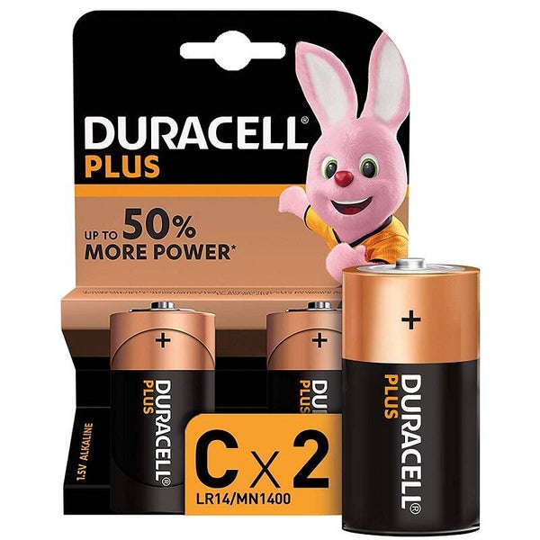 Duracell Plus C Batteries 2 Pack
