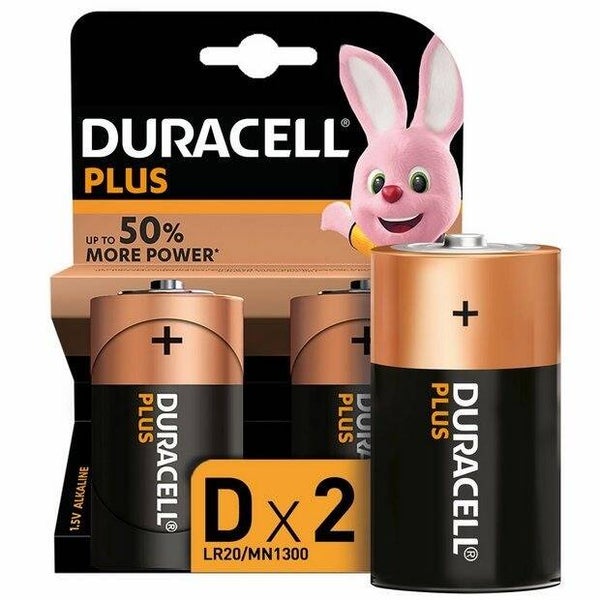 Duracell Plus D Batteries 2 Pack
