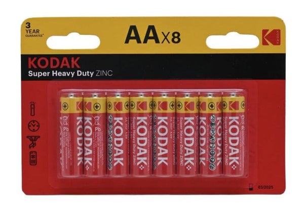 Kodak Extra Heavy Duty AA Batteries 8 Pack