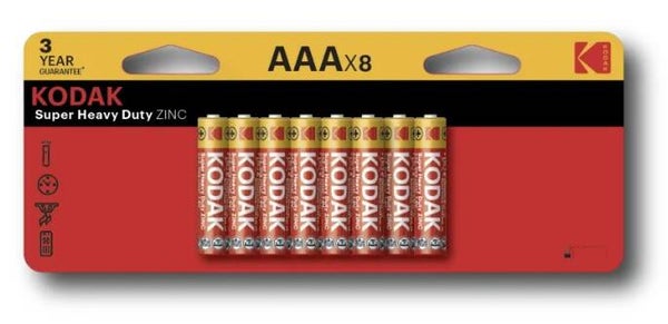 Kodak Extra Heavy Duty AAA Batteries 8 Pack