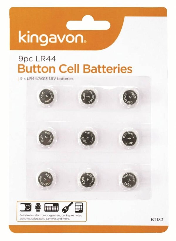 LR44 Button Cell Batteries 9 Pack