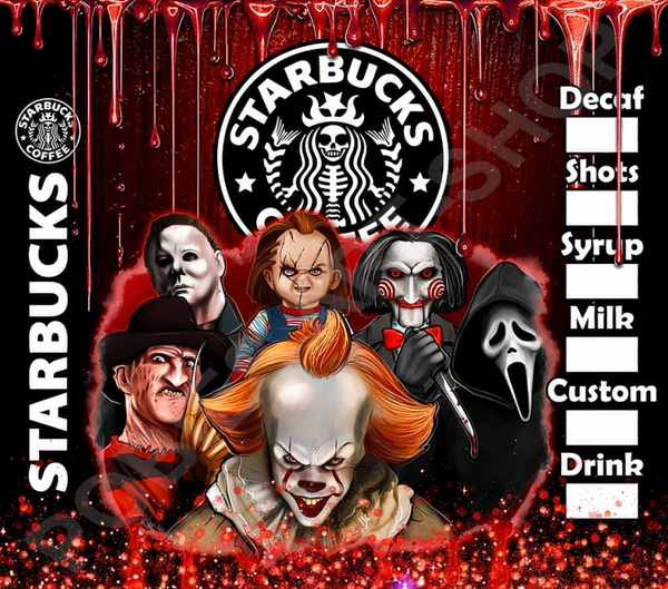 Horror Icons Coffee Parody
