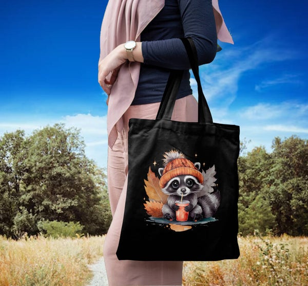 Autumn Raccoon with Beanie