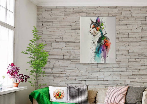 Artistic Watercolor Cat