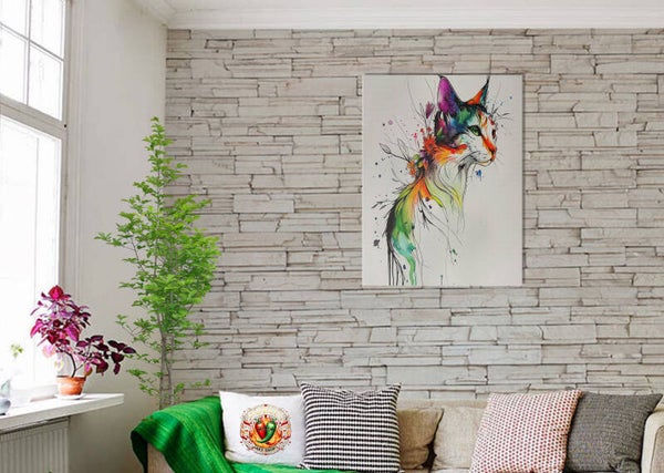 Elegant Watercolor Cat
