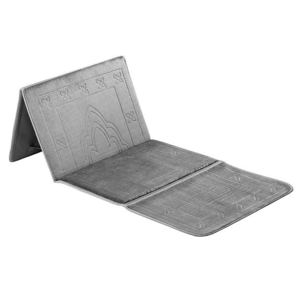 Grey Tranquility Prayer Mat with Backrest