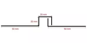Croquis de dimentions de plat de battement anti-pinces pour porte 2 vantaux