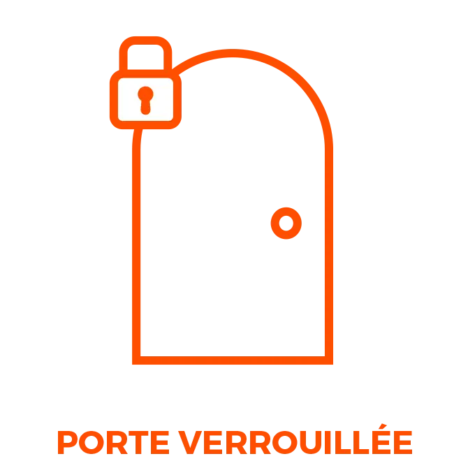 Porte verrouillée fermée à clé