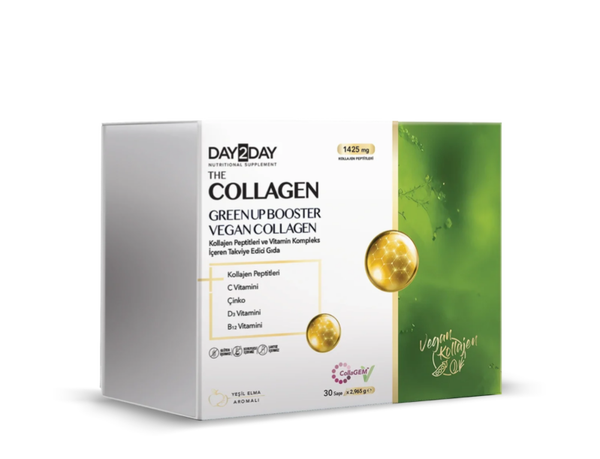 Day2Day The Collagen Green Up Booster – Vegan Collageen Sachets (Groene Appel Smaak)