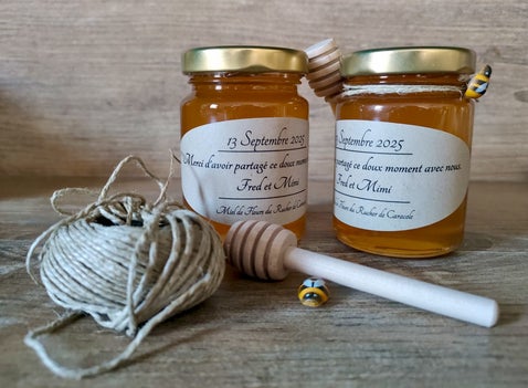 miel personnalisé mariage baptême anniversaire remerciements cadeau nounou maitresse