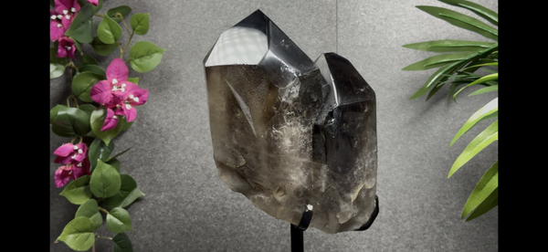 Rookkwarts Kristalpunten op Standaard – 28 cm – 3,806 kg