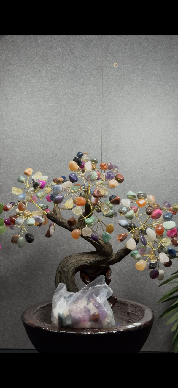 Edelsteenboom met Fontein – Gemengde Edelstenen 39 cm