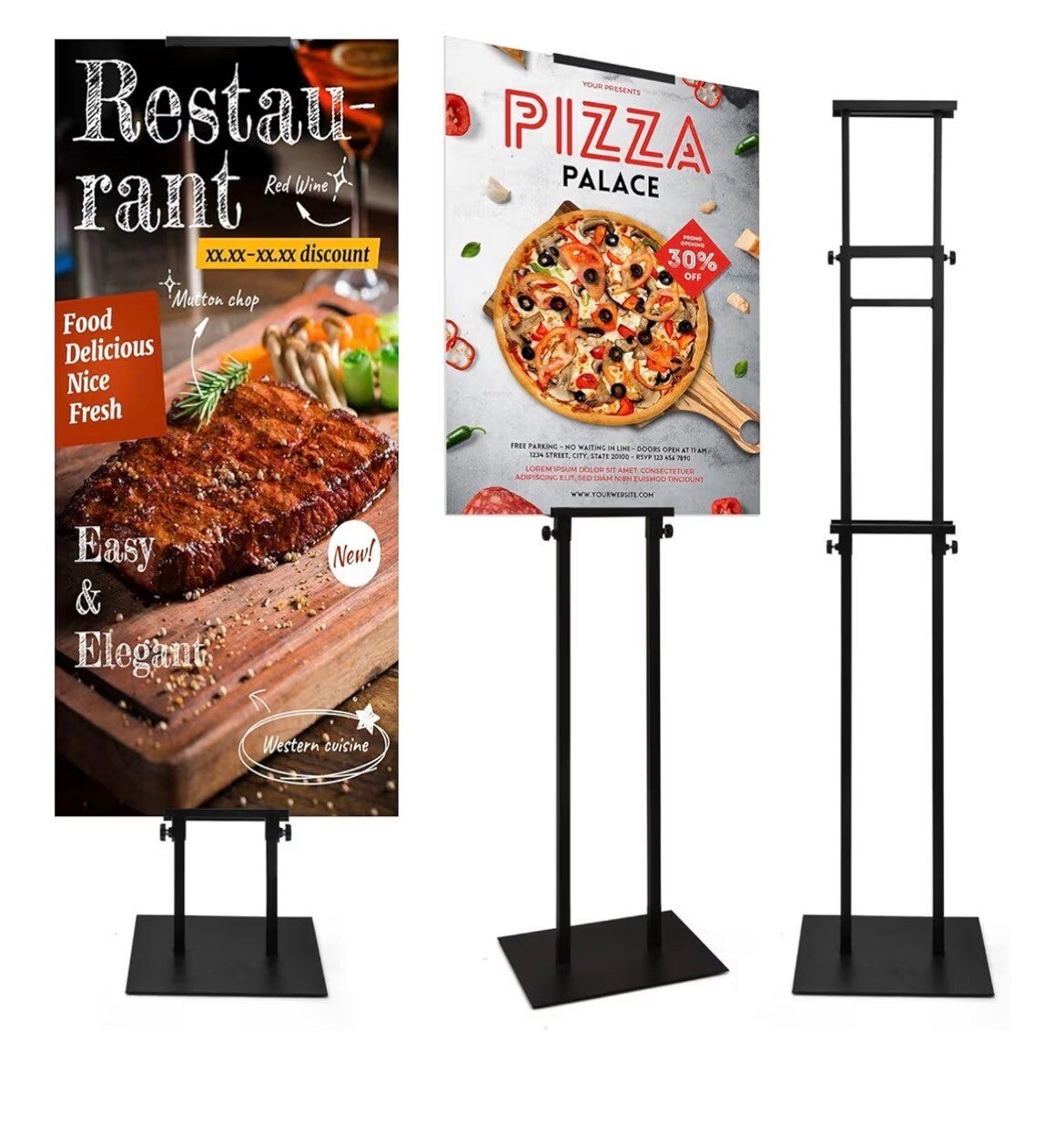 Floor Poster Board Stand, Double-Sided for Board & Foam Sign, Adjustable Metal Sign Holder, Height Up to 82Inches Poster Stand for Display Pedestal Sign Stand (1 Pack Poster Stand)