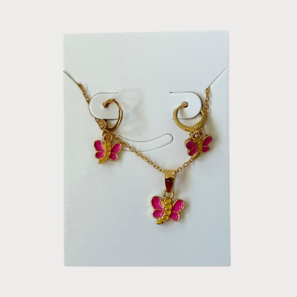 Roze Vlinder Ketting