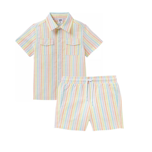 Gestreepte bermuda set