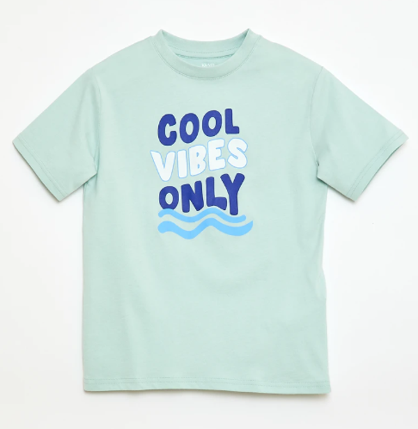 T-shirt Blauw/Groen Cool Vibes Only