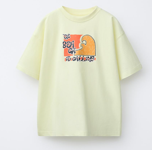 ZARA T-shirt Golvenprint Geel