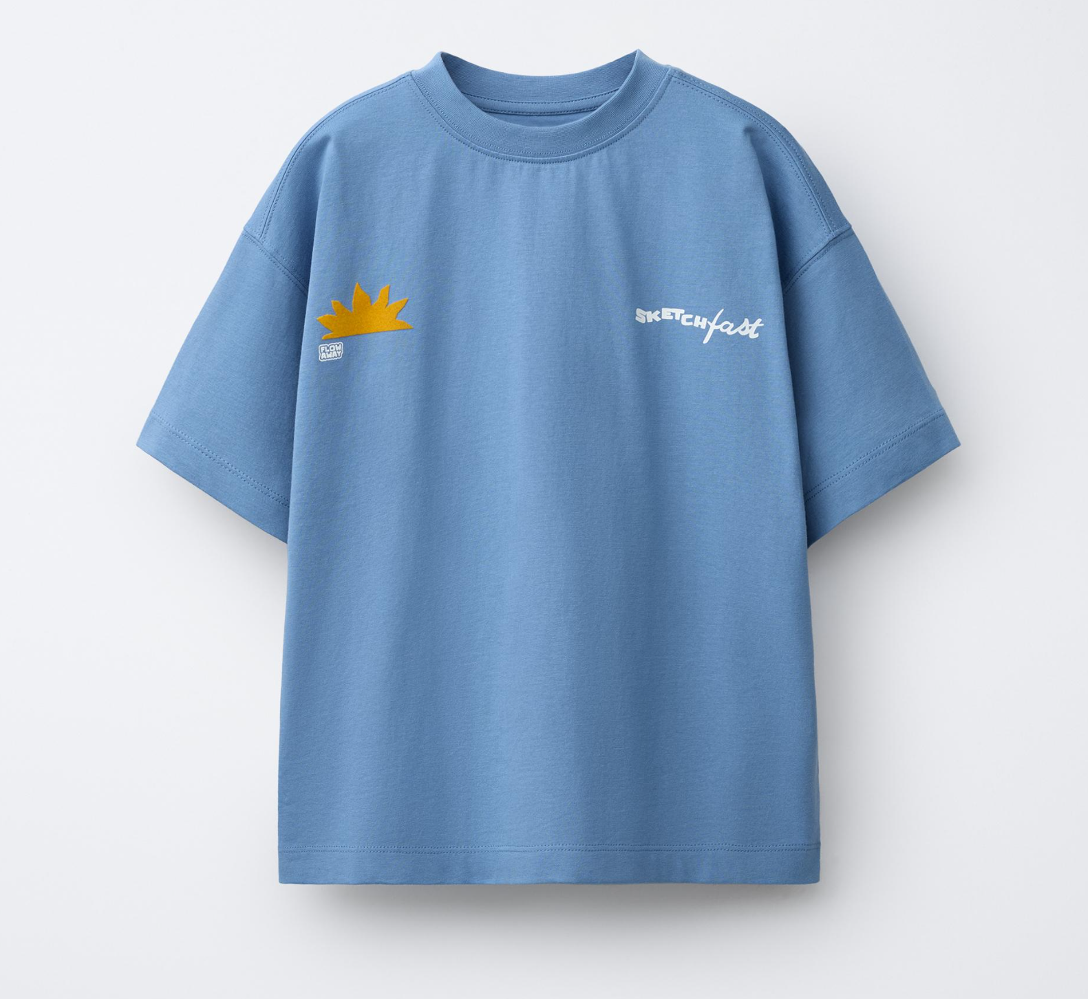 ZARA T-shirt Sketchfast Blauw