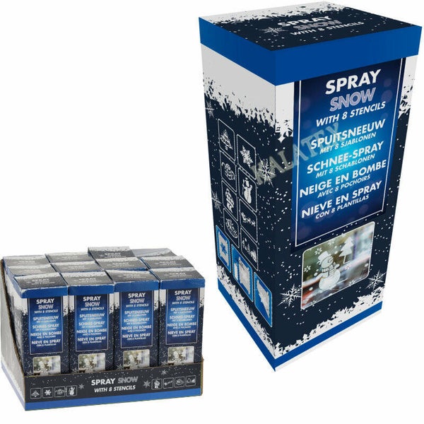 Schneespray 150ml mit 8 versch. Schablonen
