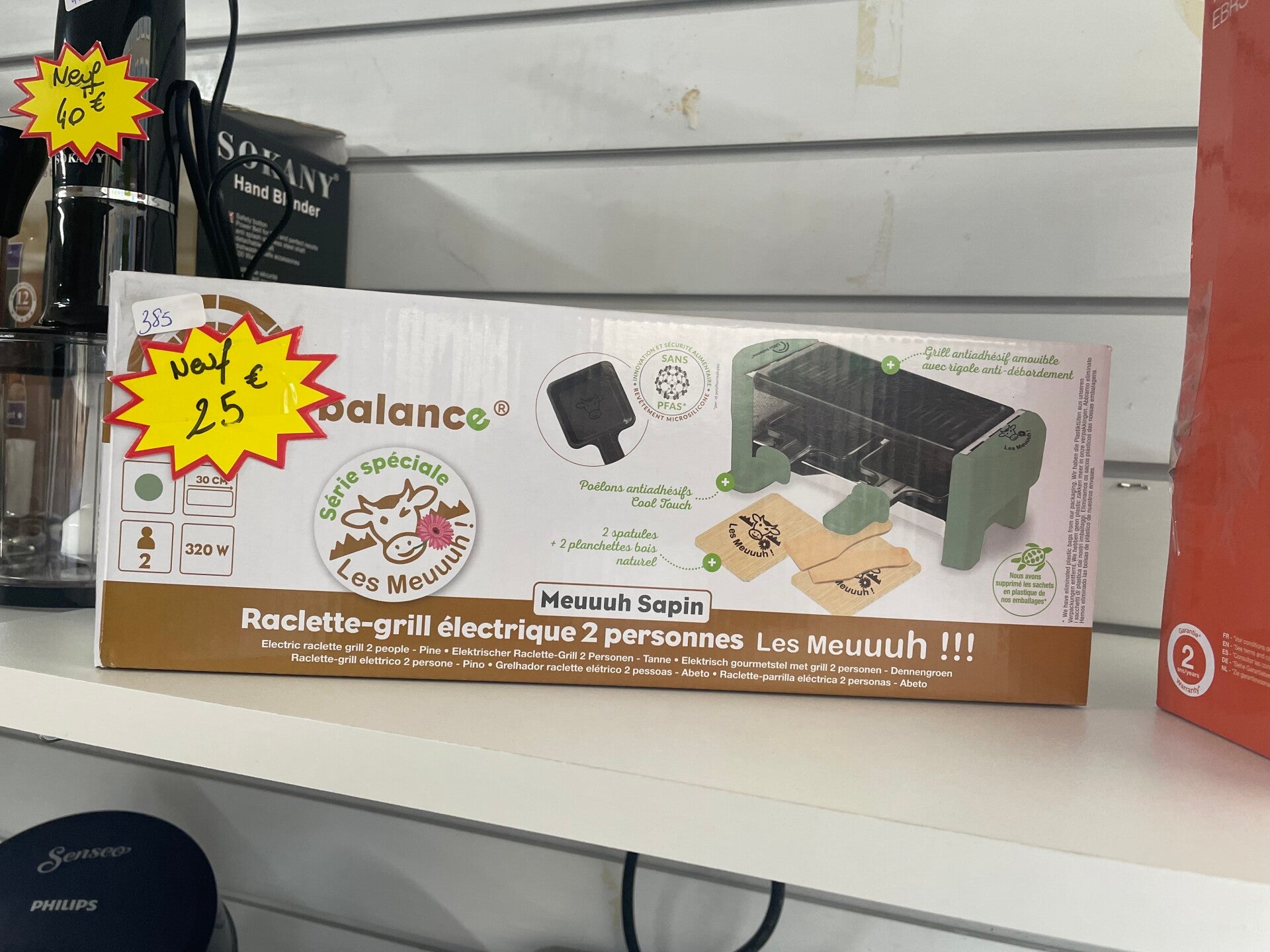 Appareil à raclette 2 personnes neuf