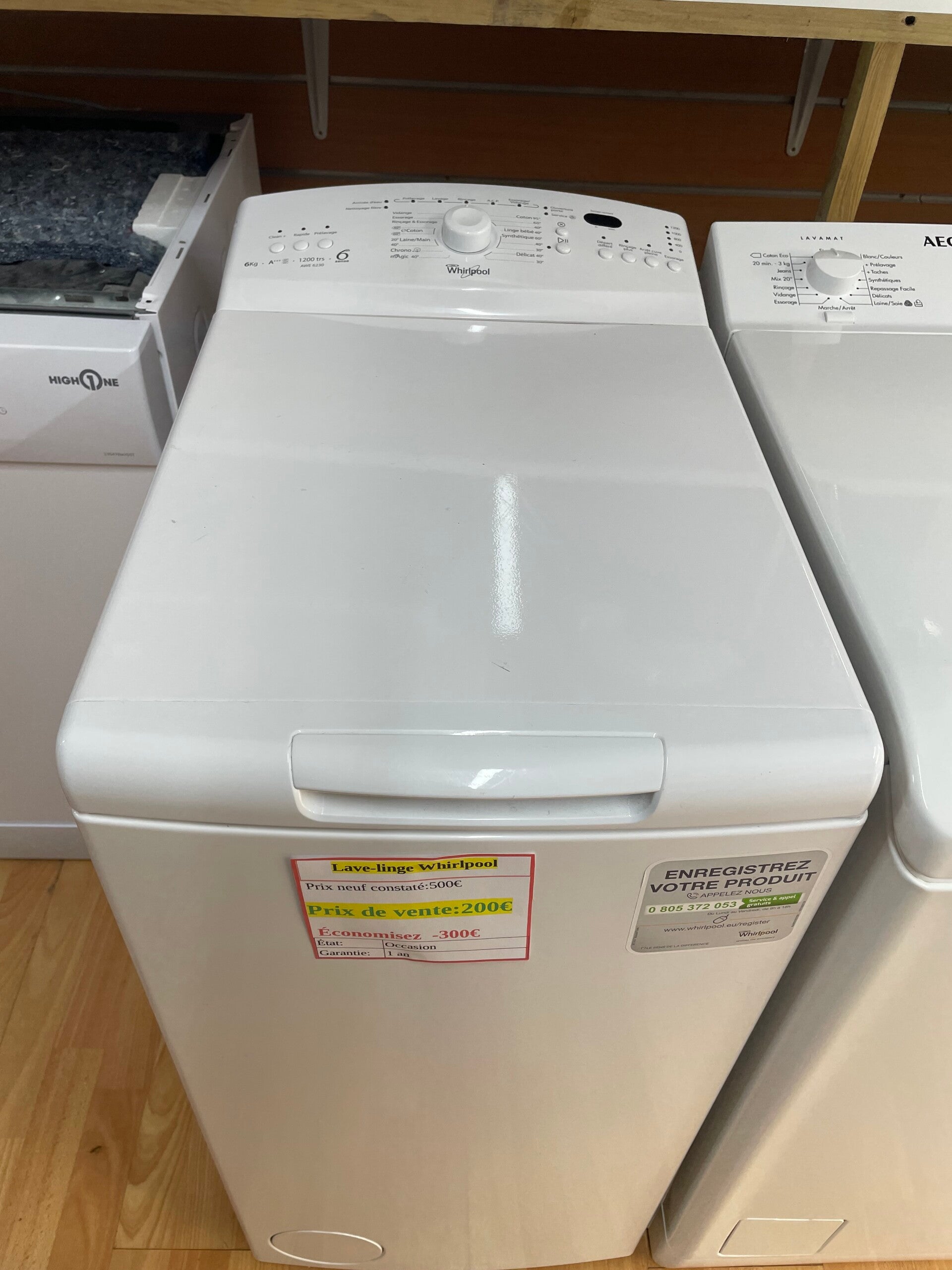 Lave linge top Whirlpool