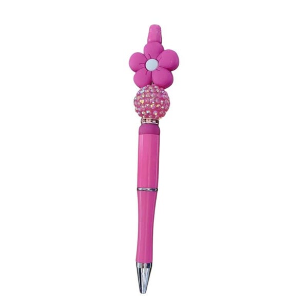 Pen Puffy Bloem roze