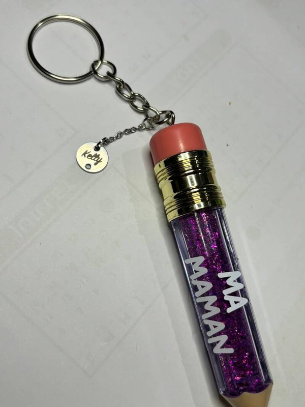 Porte-clé Crayon Pailleté