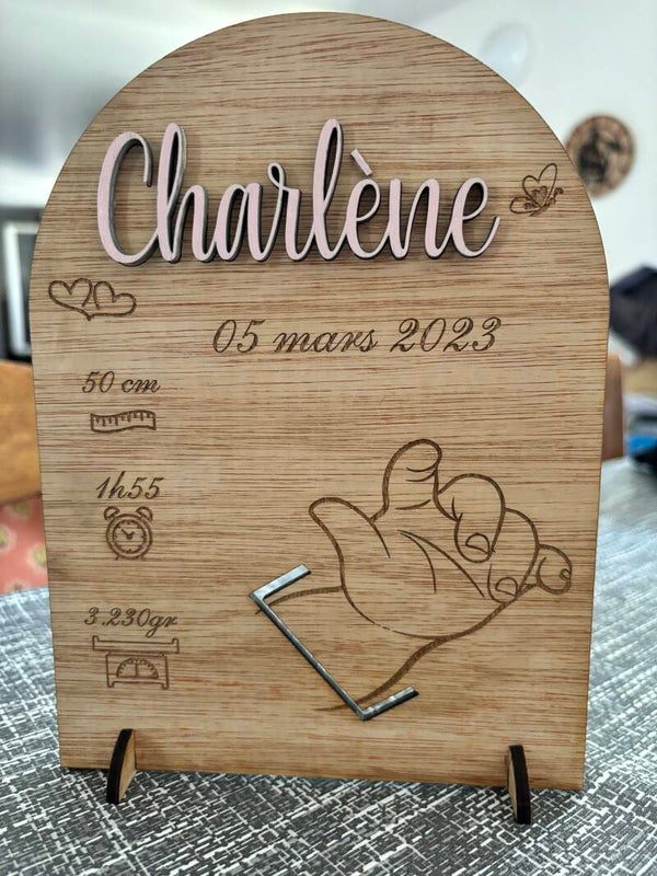Porte-Bracelet de Naissance en Bois