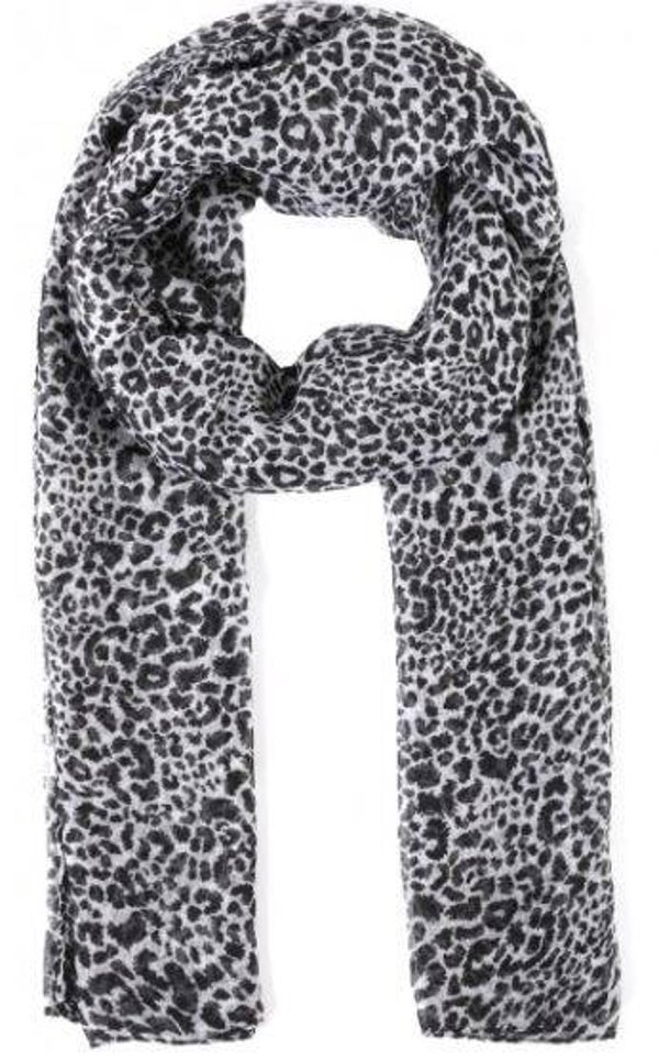 Sjaal met luipaardprint grijs