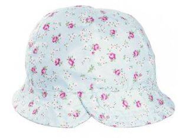 Bush hoed met bloemenpatroon voor babies -- Blauw