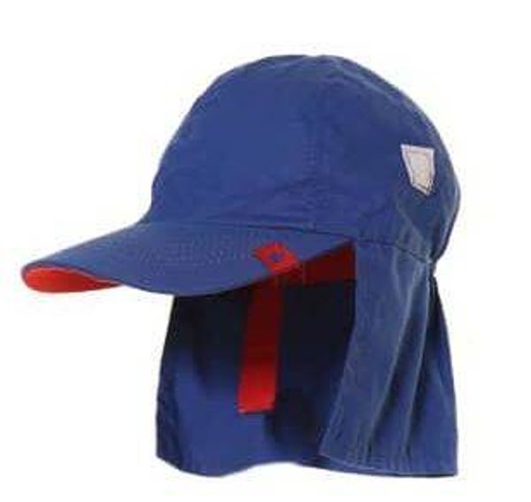 Zonnehoed met klep-- Blauw