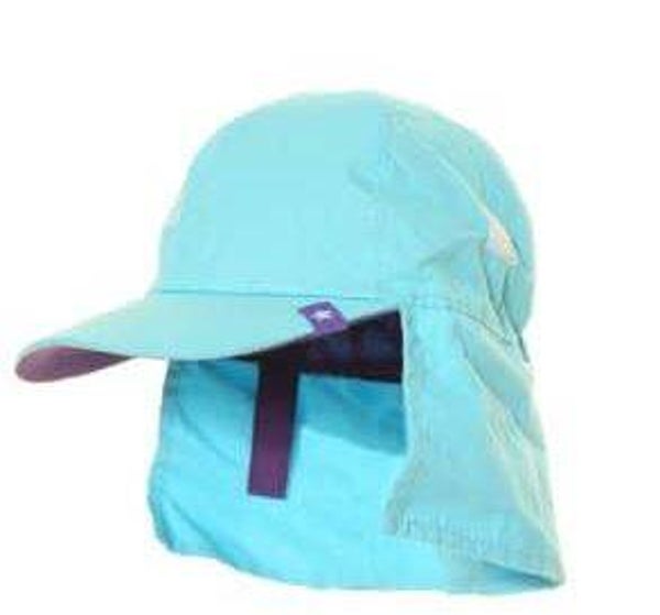 Zonnehoed met klep-- Turquoise