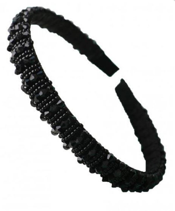 Diadeem met parels zwart