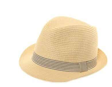 Unisex kreukbare trilby van bandstro