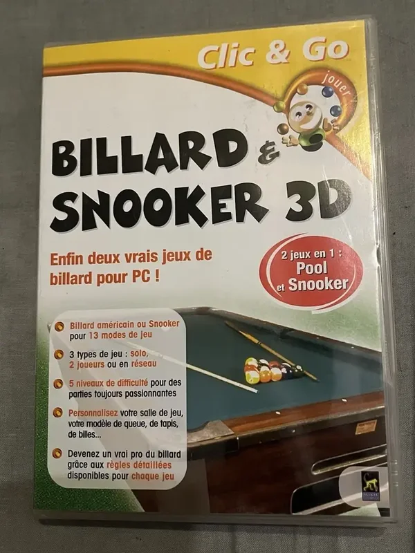 Billard & Snooker 3D Pc Cd-rom Version FR Click & Go
