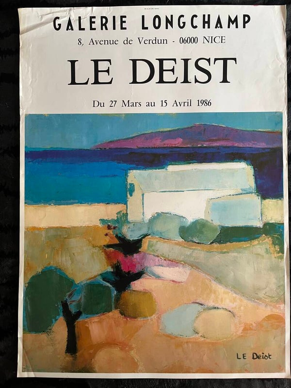 LE DEIST Lithographie Affiche Galerie Longchamps 1986 originale