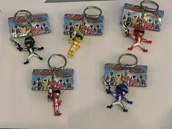 Sentai Go Go Boukenger Lot figurines vinyle Keychain 4cm Banpresto Japan Neuf blister