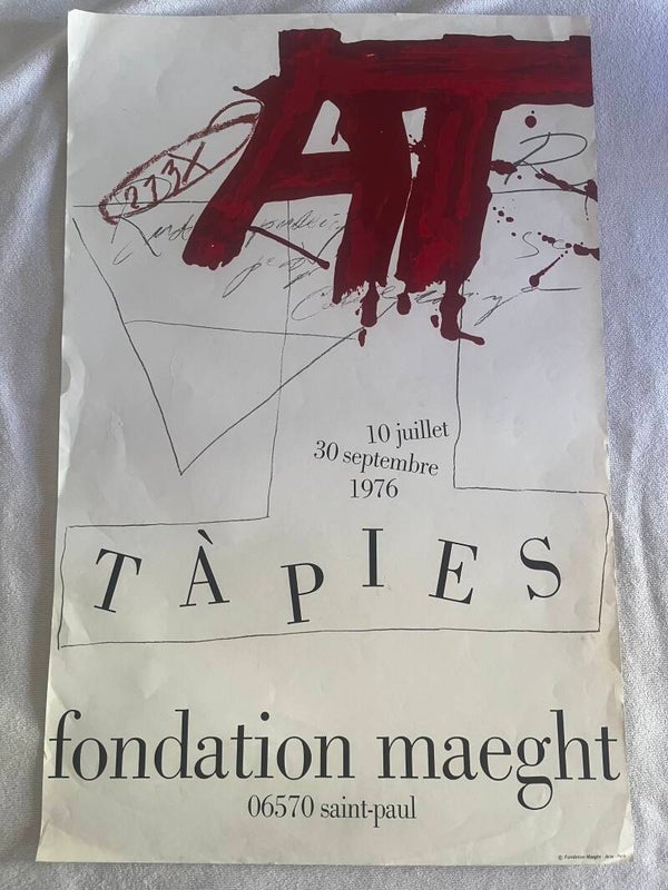 Rare Lithographie Tapies Fondation Maeght 1976 originale