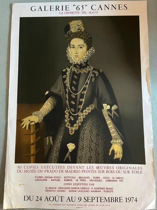 Rare lithographie Sanchez Coelho Catalina Micaela Galerie 65 Cannes 1974 Mourlot originale
