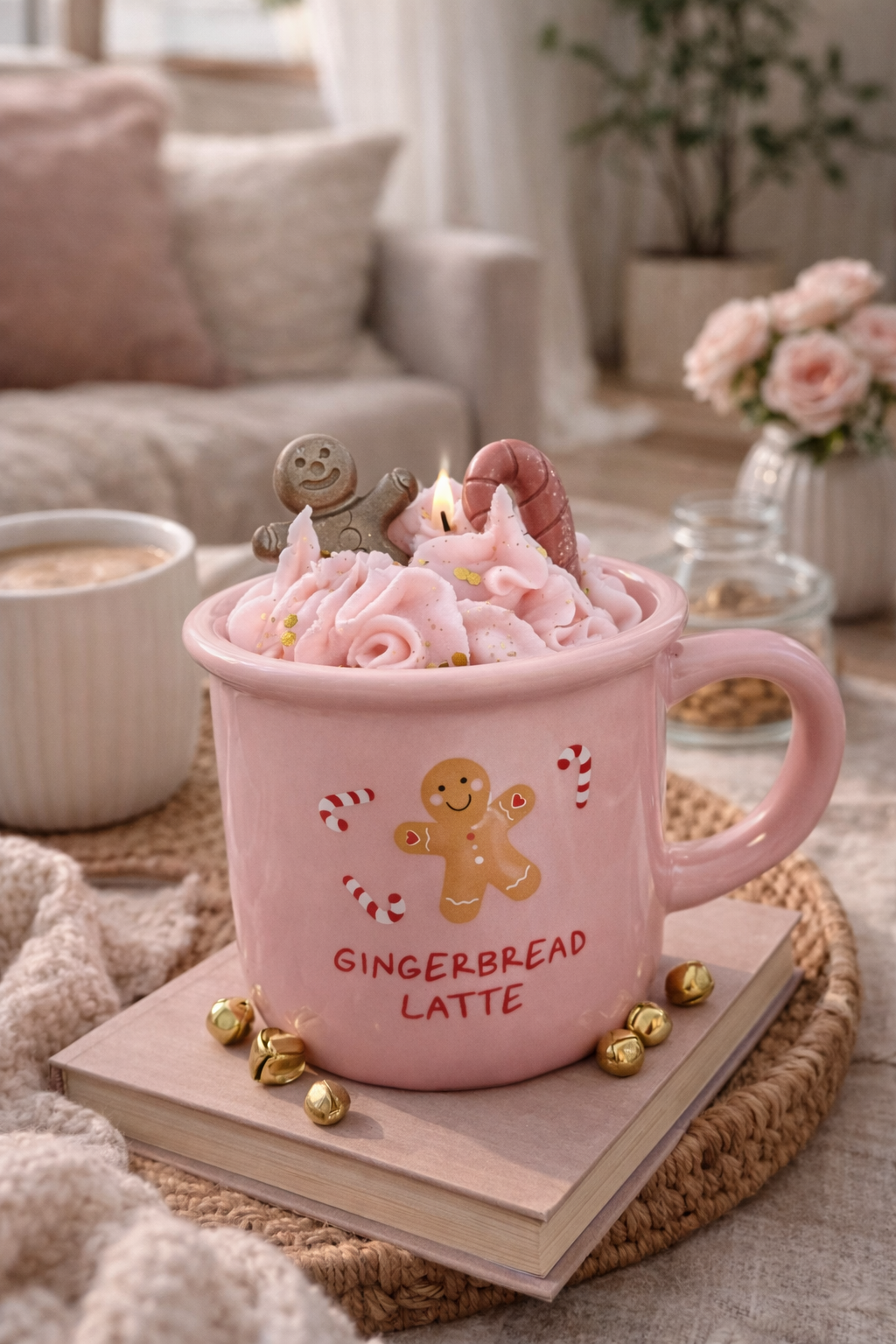 Pink gingerbread mug