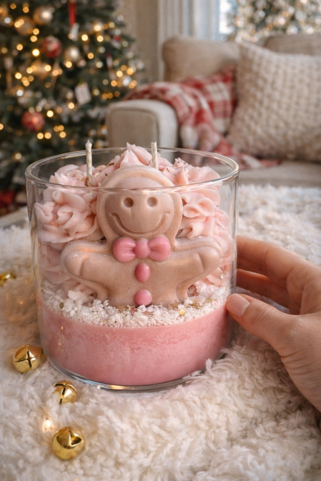 Pink Gingerbread Candle
