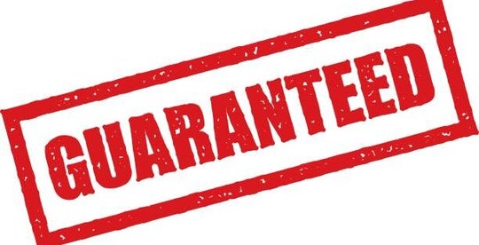 Red guaranteed stamp representing the guaranteed insurability rider in life insurance