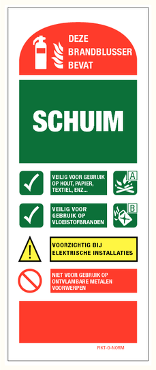 Blusinstructie schuimblusser (8x20cm)