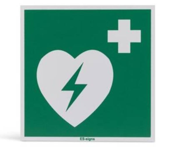 Pictogram AED sticker 20x20cm budget