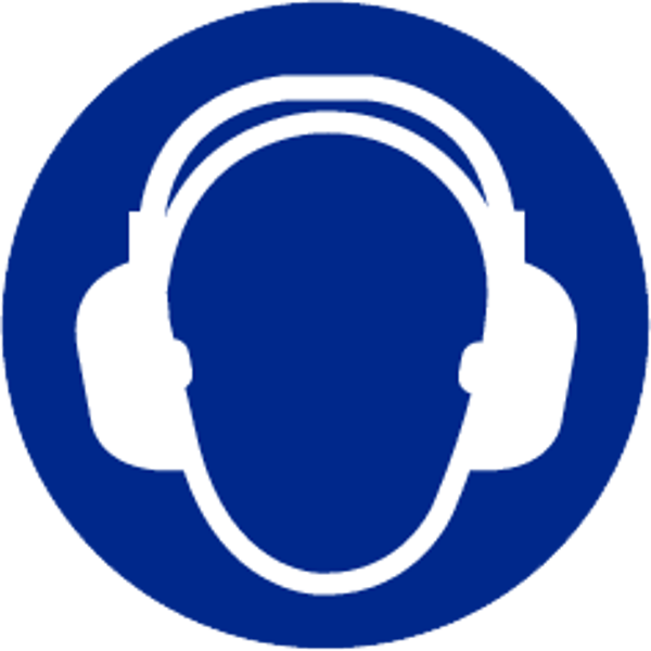 Bord oorbescherming verplicht Ø400mm